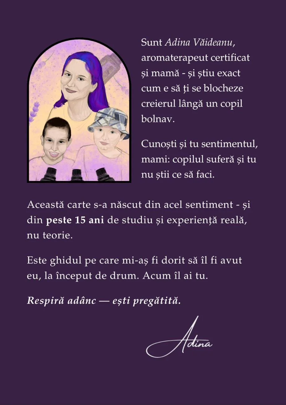 Coperta spate a cărții — mesajul Adinei